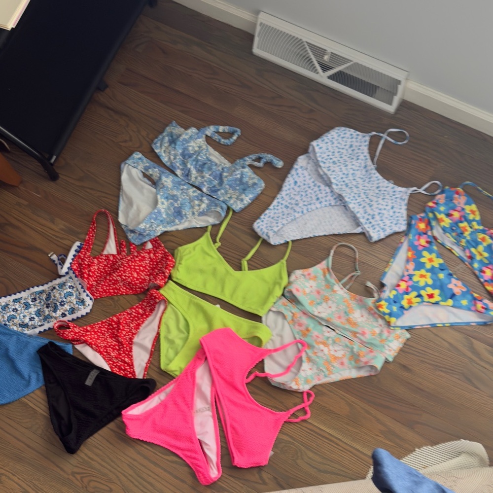 Lot of 8 Bright and Bold Bikinis - Many NWOT
